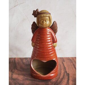 Vintage Ceramic Singing angel votive candle holder